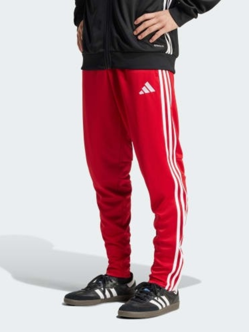 adidas Kids Red Athletic Track Pants with 3-Stripes